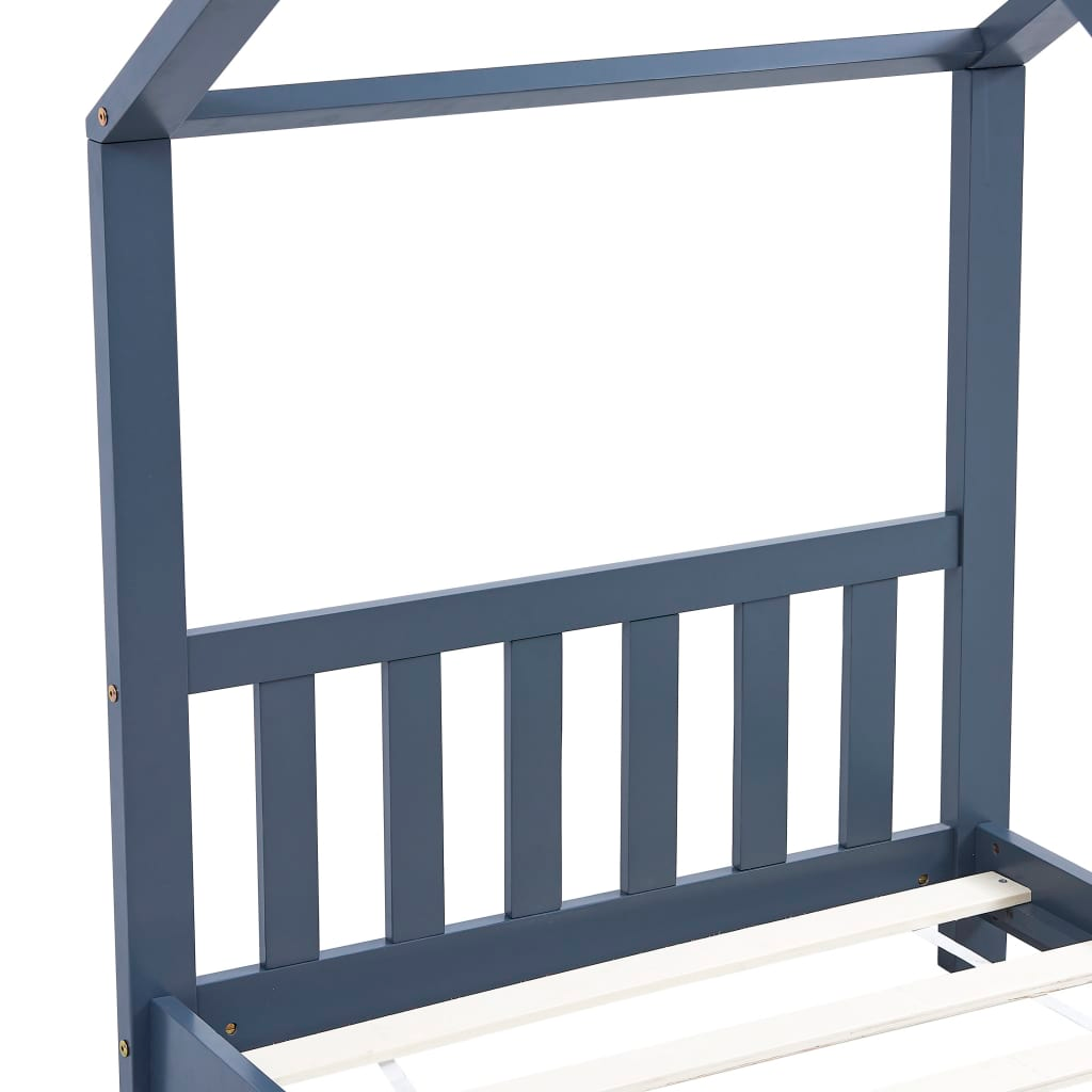 vidaXL Kids Bed Frame Grey Solid Pine Wood 80x160 cm