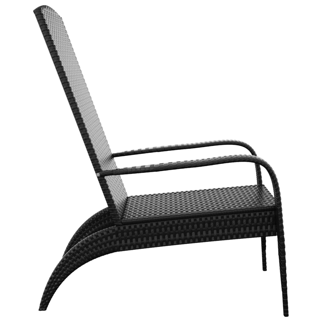 vidaXL Garden Adirondack Chair Black Poly Rattan