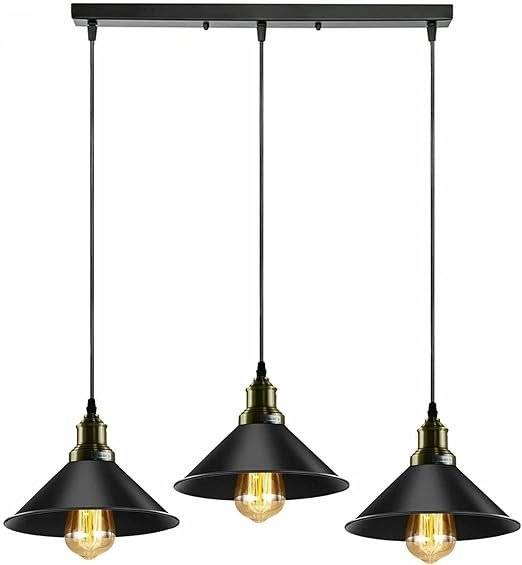 3 Light Black dustrial Hanging Pendant Light ~5266 - GlenGiftsuk