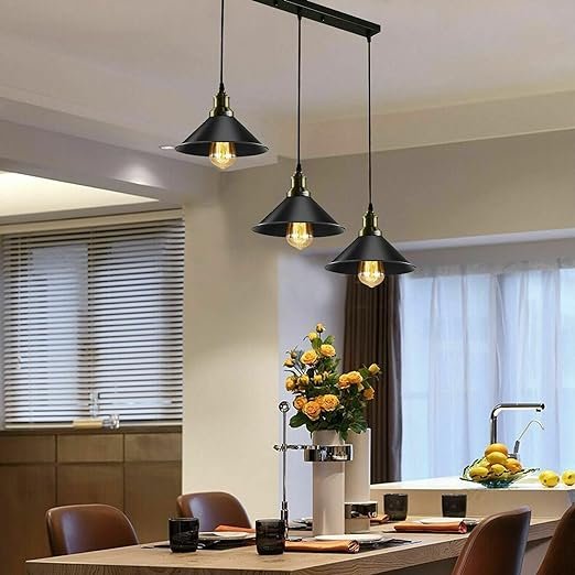 3 Light Black dustrial Hanging Pendant Light ~5266 - GlenGiftsuk