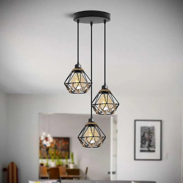 3 light Cluster Pendant Industrial Hanging Light For Cafe Bar Restaurant ~ 5131 - GlenGiftsuk