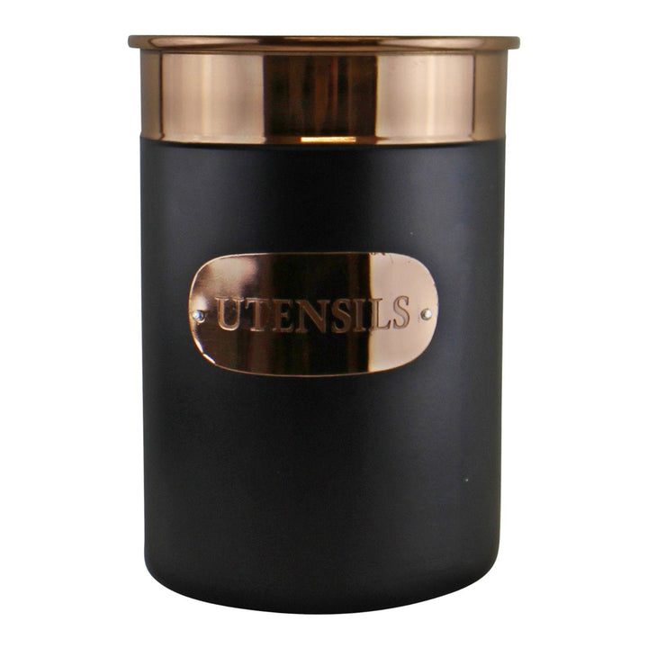 Black & Copper Utensil Pot - GlenGiftsuk