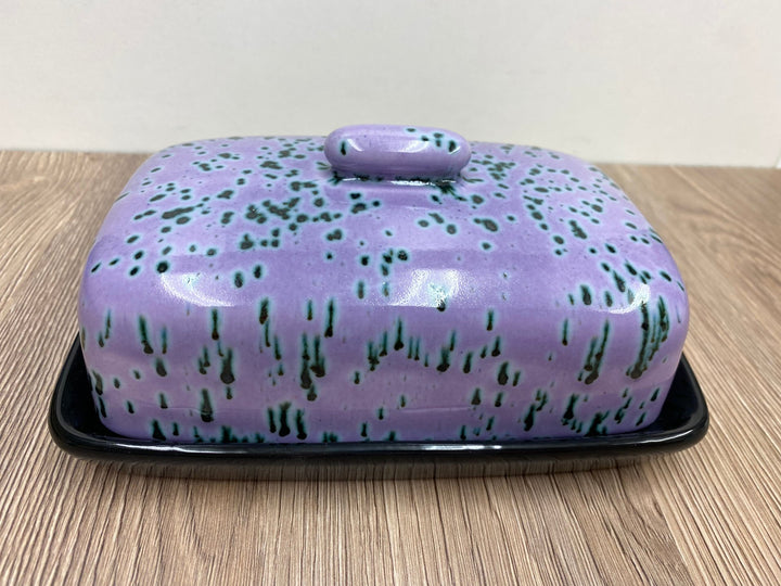 Butter Dish and Sugar Bowl Set - Speckled Purple - GlenGiftsuk