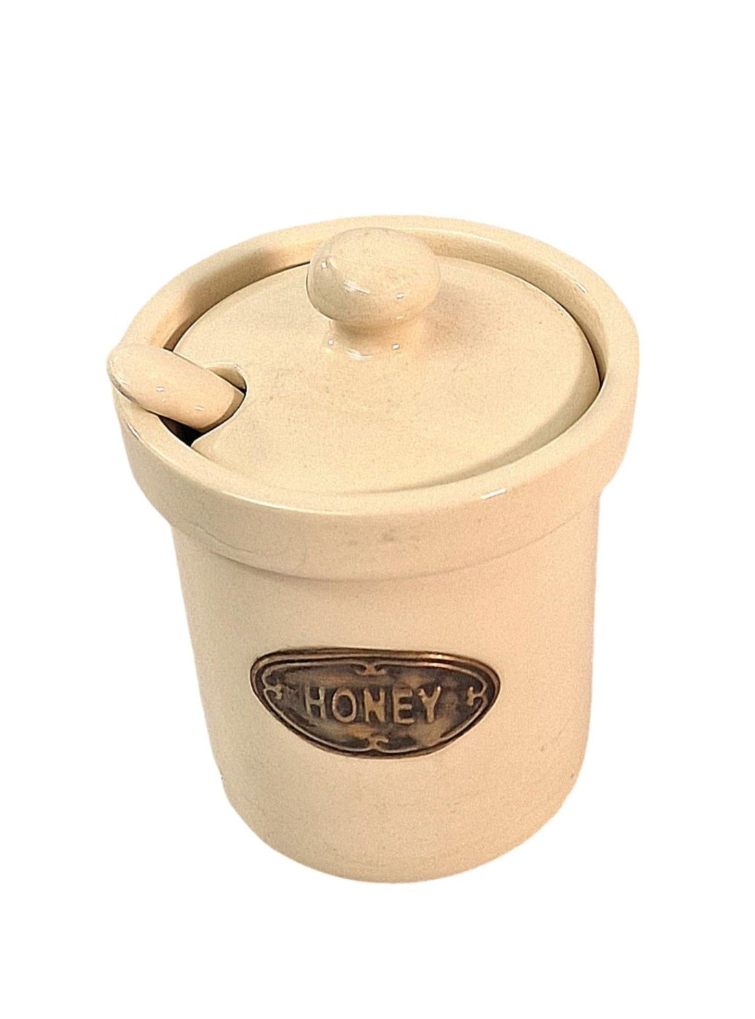 Ceramic Honey Jar with Ceramic Spoon - GlenGiftsuk