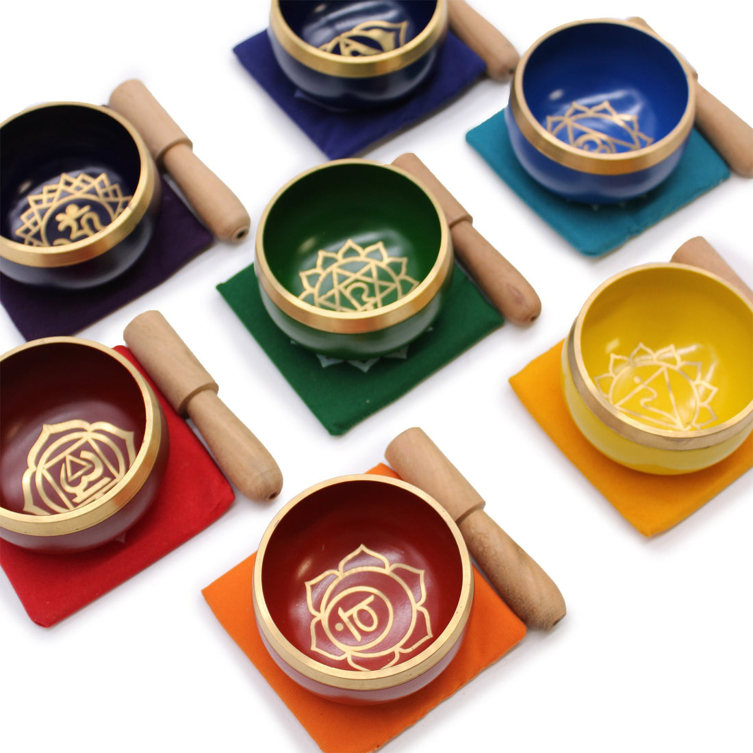 Chakra Pyramid Singing Bowl Gift Set - GlenGiftsuk