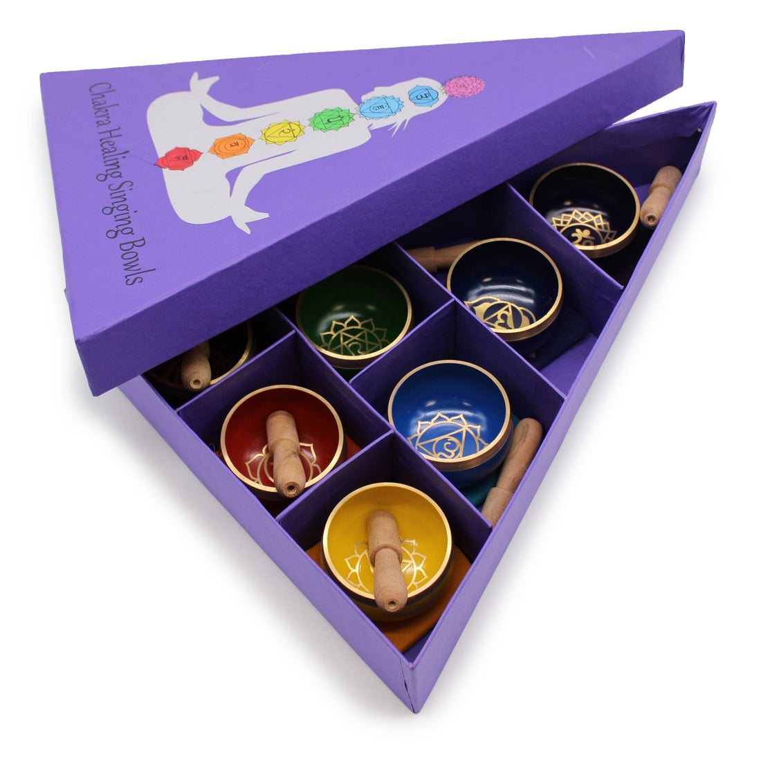 Chakra Pyramid Singing Bowl Gift Set - GlenGiftsuk