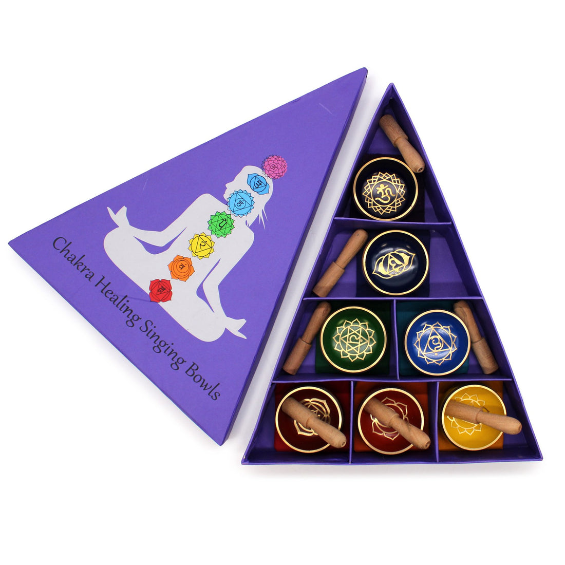 Chakra Pyramid Singing Bowl Gift Set - GlenGiftsuk