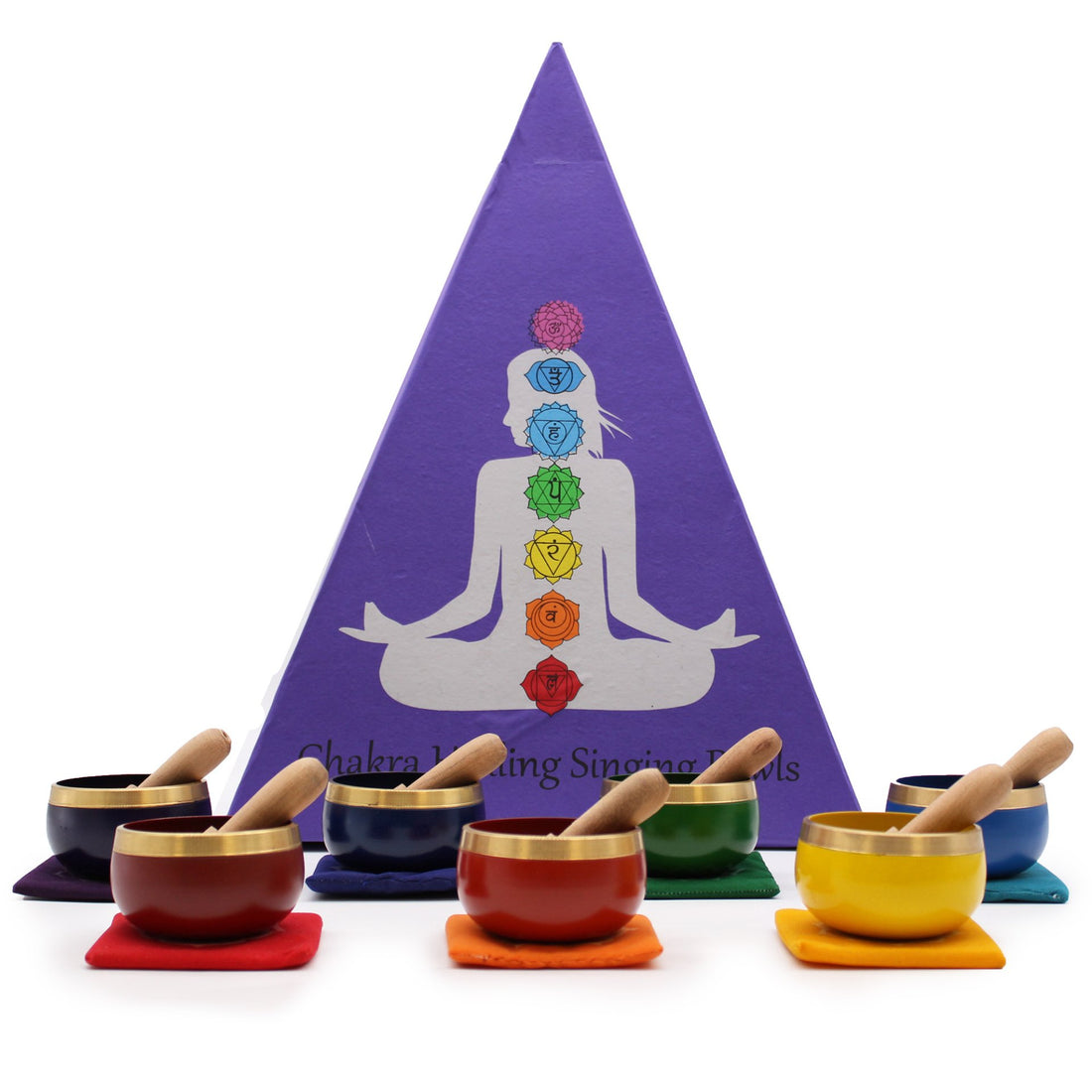 Chakra Pyramid Singing Bowl Gift Set - GlenGiftsuk