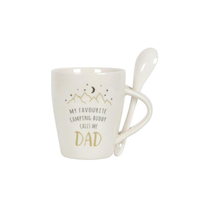 Dad Camping Buddy Mug and Spoon Set - GlenGiftsuk