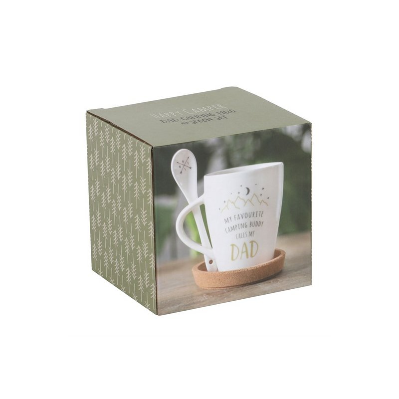 Dad Camping Buddy Mug and Spoon Set - GlenGiftsuk