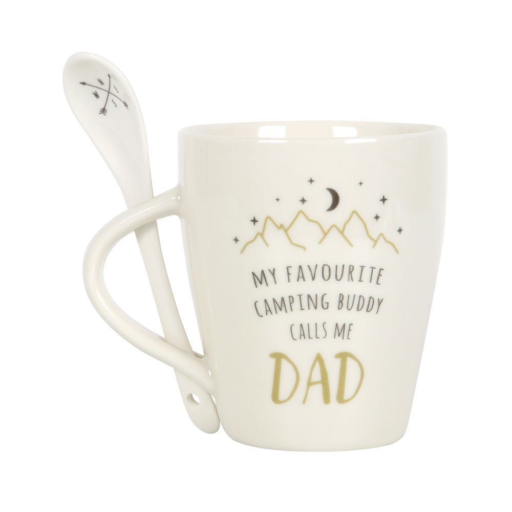 Dad Camping Buddy Mug and Spoon Set - GlenGiftsuk