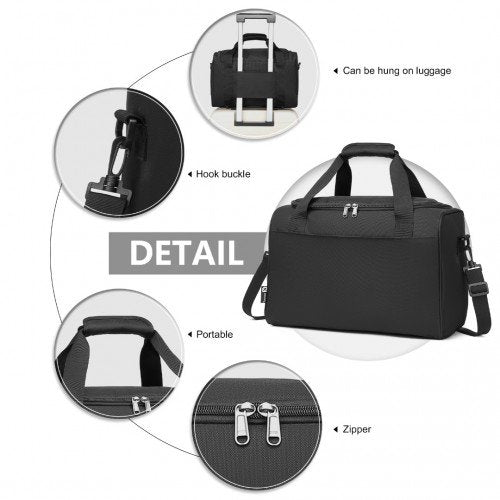 E2016S - Kono Structured Travel Duffle Bag - Black - GlenGiftsuk