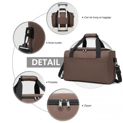 E2016S - Kono Structured Travel Duffle Bag - Brown - GlenGiftsuk