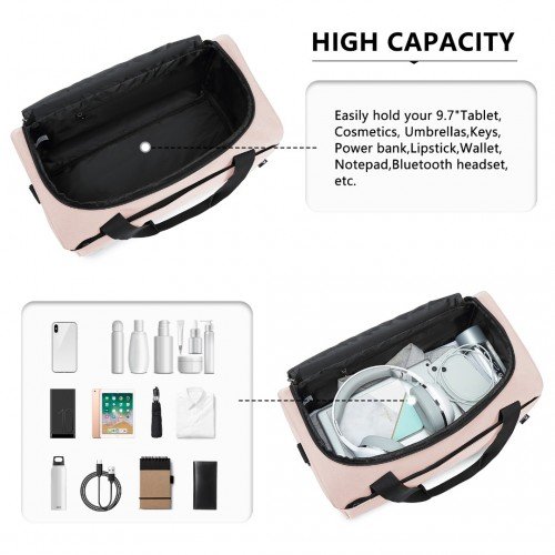 E2016S - Kono Structured Travel Duffle Bag - Pink - GlenGiftsuk