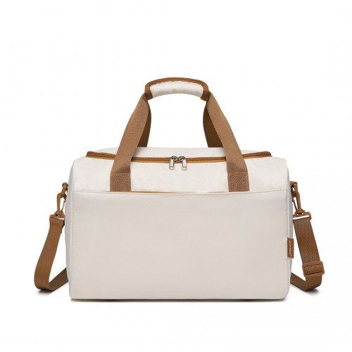 EA2321 - Kono Spacious Travel Storage Bag Handbag - Cream - GlenGiftsuk