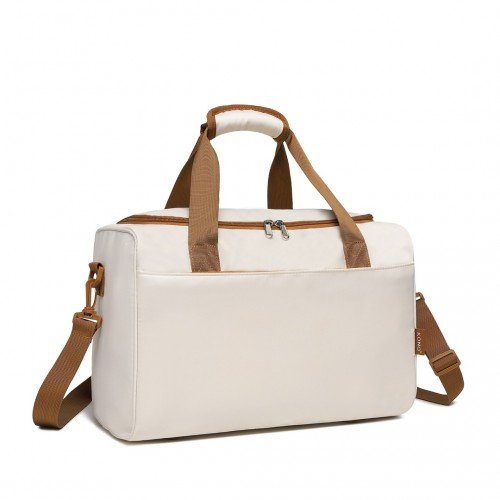 EA2321 - Kono Spacious Travel Storage Bag Handbag - Cream - GlenGiftsuk