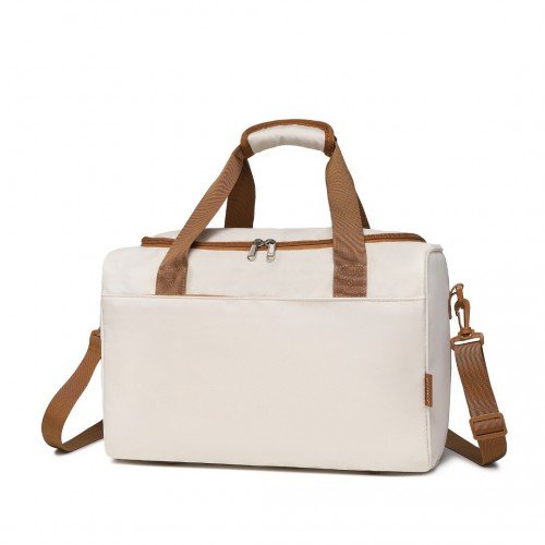 EA2321 - Kono Spacious Travel Storage Bag Handbag - Cream - GlenGiftsuk