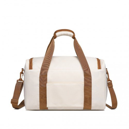 EA2321 - Kono Spacious Travel Storage Bag Handbag - Cream - GlenGiftsuk