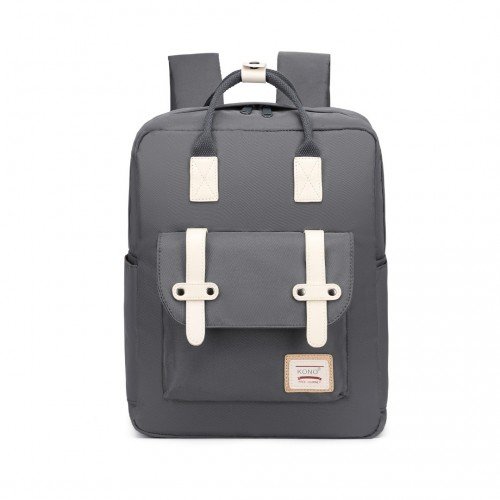 EB2211 - Kono Casual Daypack Lightweight Backpack Travel Bag - Grey - GlenGiftsuk