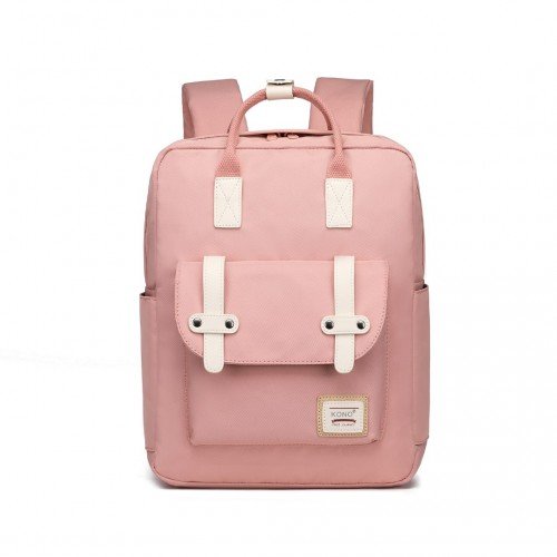 EB2211 - Kono Casual Daypack Lightweight Backpack Travel Bag - Pink - GlenGiftsuk