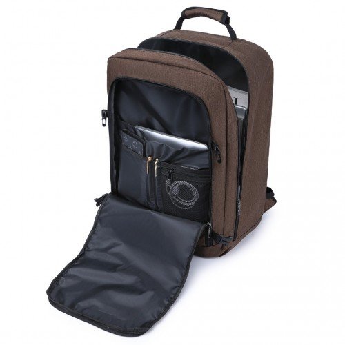 EM2231L - Kono Lightweight Cabin Bag Travel Business Backpack - Brown - GlenGiftsuk