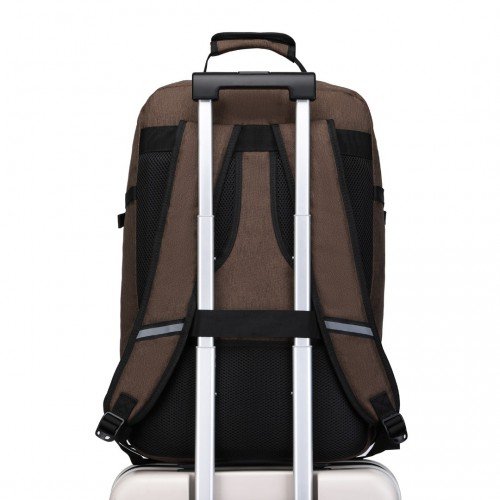 EM2231L - Kono Lightweight Cabin Bag Travel Business Backpack - Brown - GlenGiftsuk