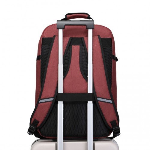 EM2231L - Kono Lightweight Cabin Bag Travel Business Backpack - Burgundy - GlenGiftsuk