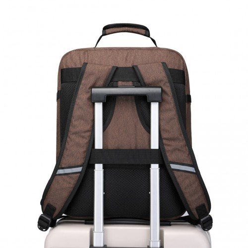 EM2231M - Kono Lightweight Cabin Bag Travel Business Backpack - Brown - GlenGiftsuk