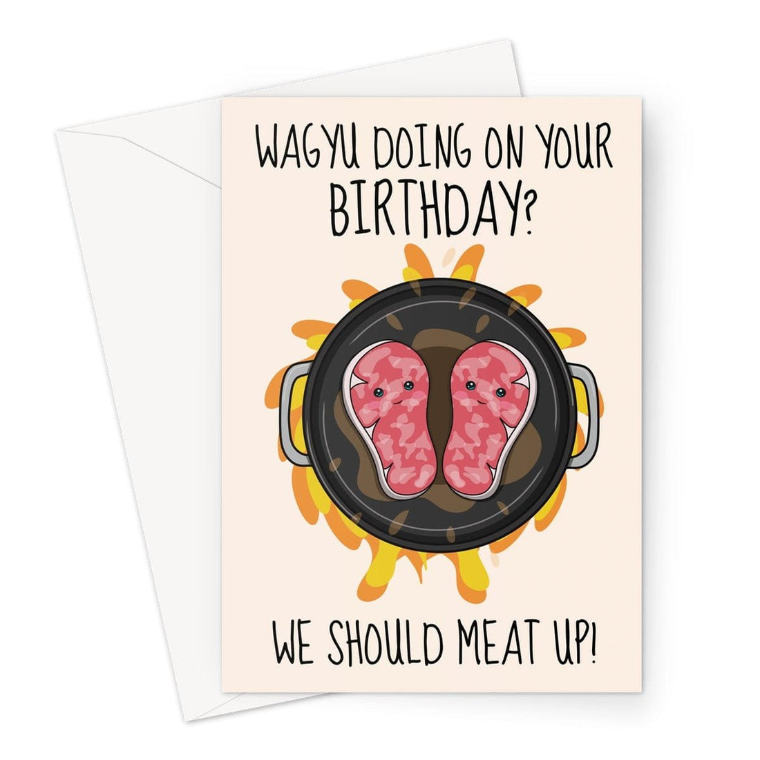 Funny Birthday Card - Wagyu Beef Pun - GlenGiftsuk