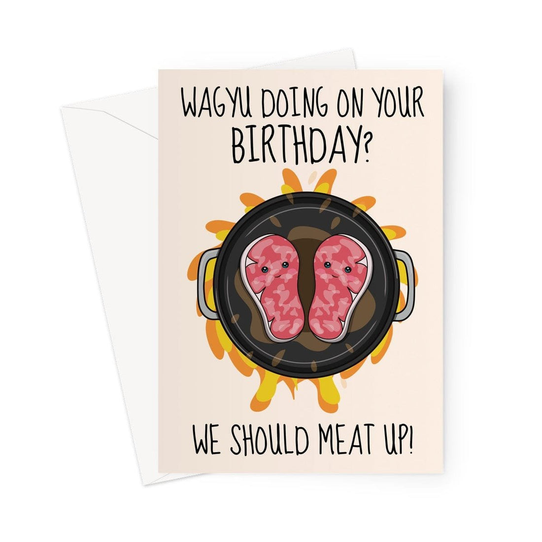 Funny Birthday Card - Wagyu Beef Pun - GlenGiftsuk