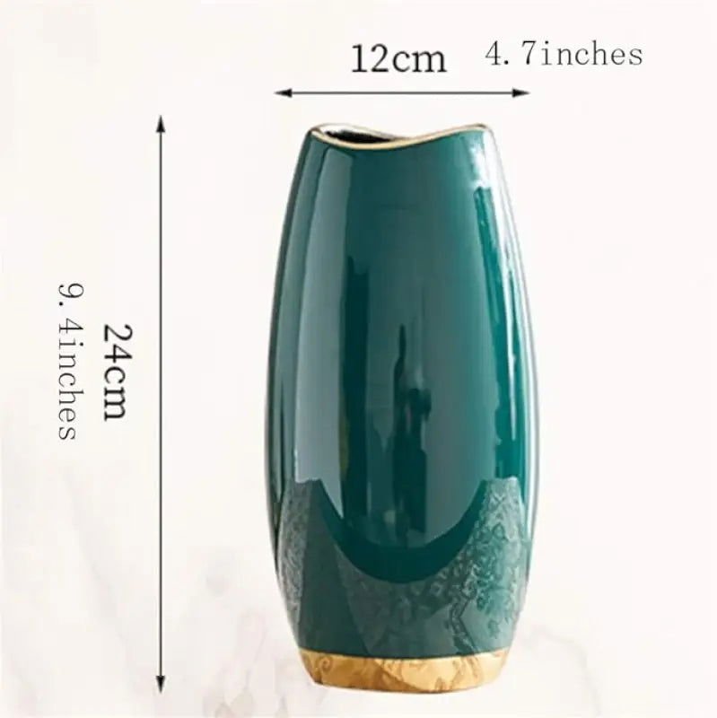 Green Ceramic Vase - GlenGiftsuk