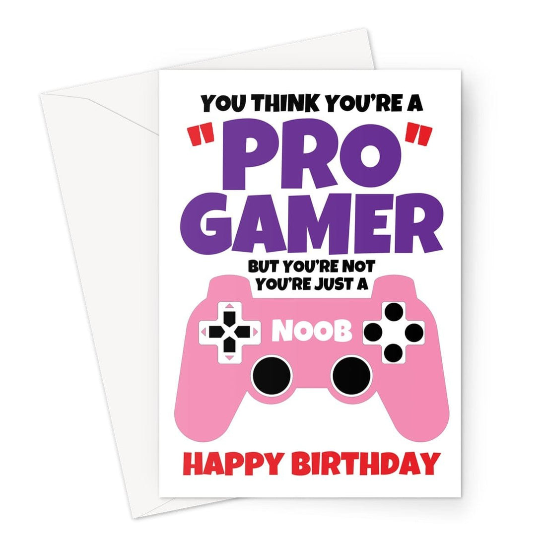 Happy Birthday Card - Funny Pro Gamer Noob - A5 Greeting Card - GlenGiftsuk