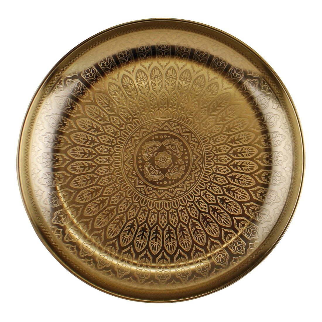 Kasbah Design Decorative Gold Metal Tray - GlenGiftsuk