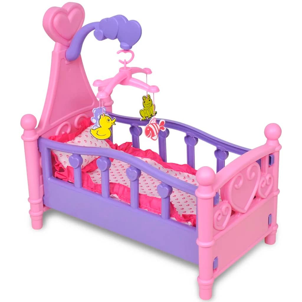 Kids'/Children's Playroom Toy Doll Bed Pink + Purple - GlenGiftsuk