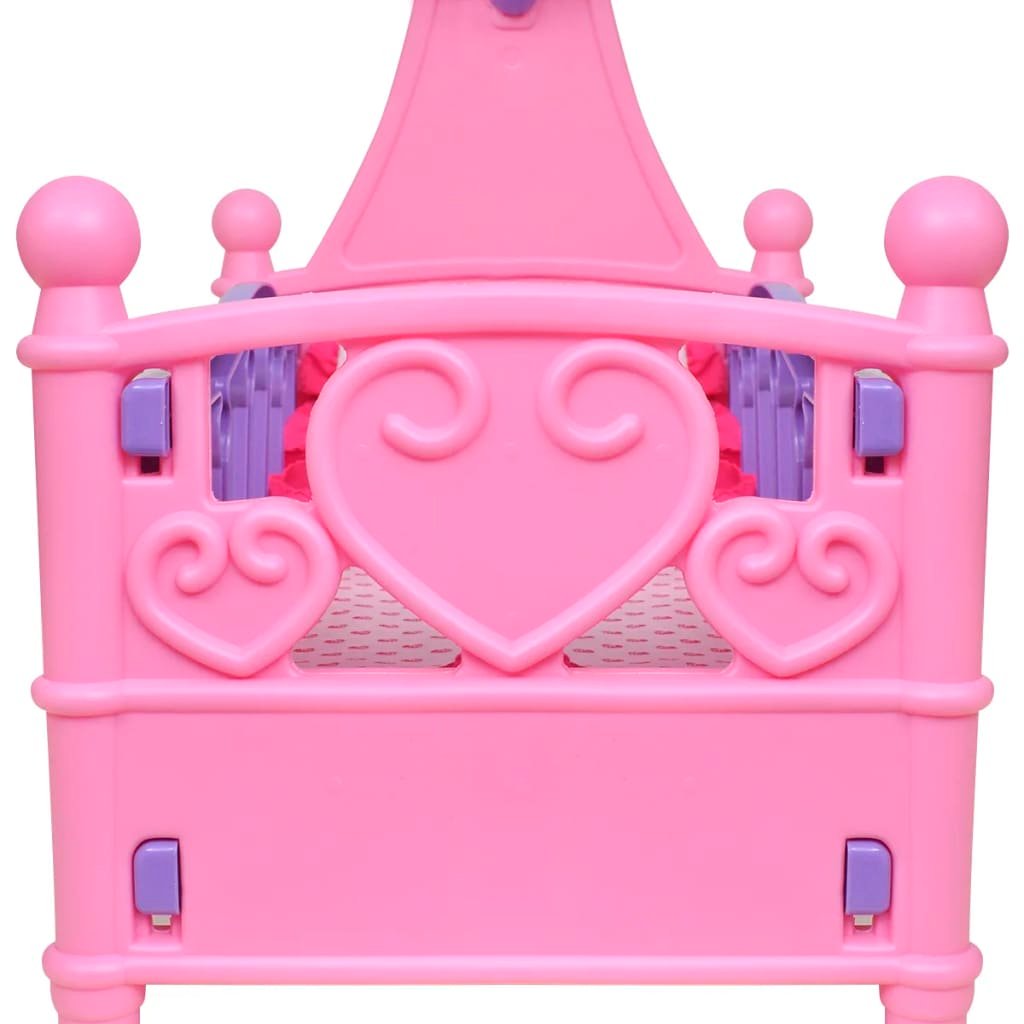 Kids'/Children's Playroom Toy Doll Bed Pink + Purple - GlenGiftsuk