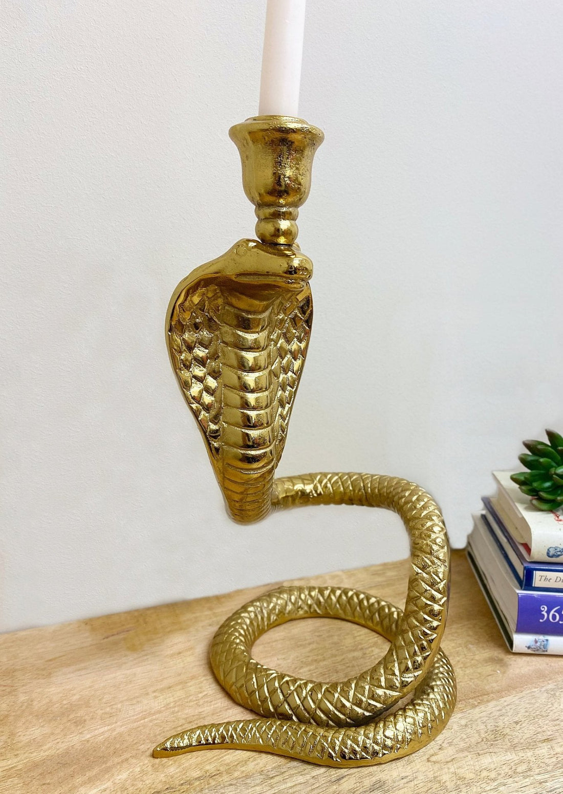 Large Gold Snake Candle Holder - GlenGiftsuk