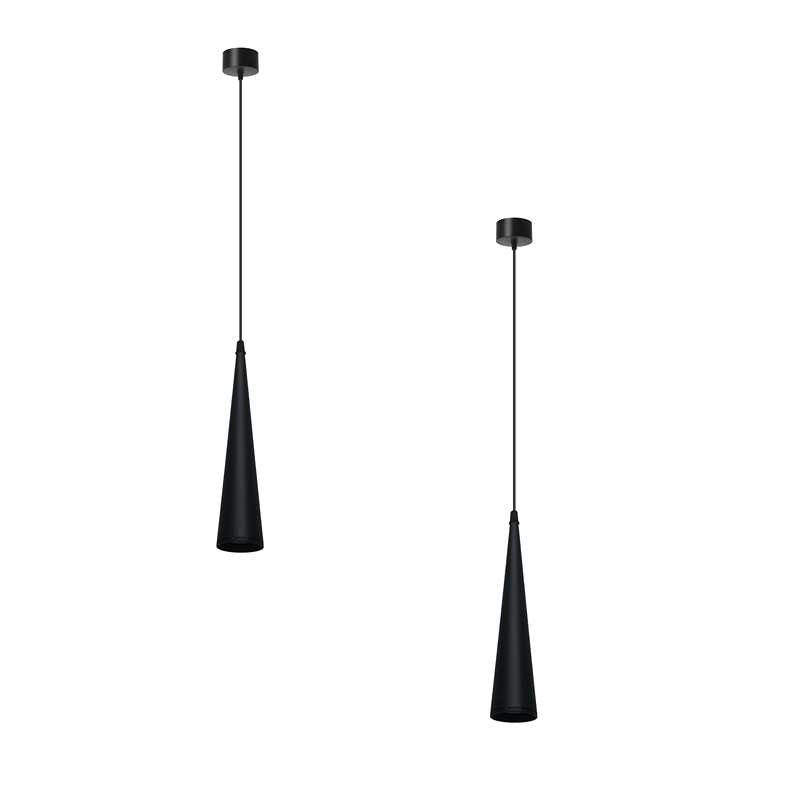 Long Cone Pendant Light Black Tube Conical Ceiling Hanging Light ~4594 - GlenGiftsuk