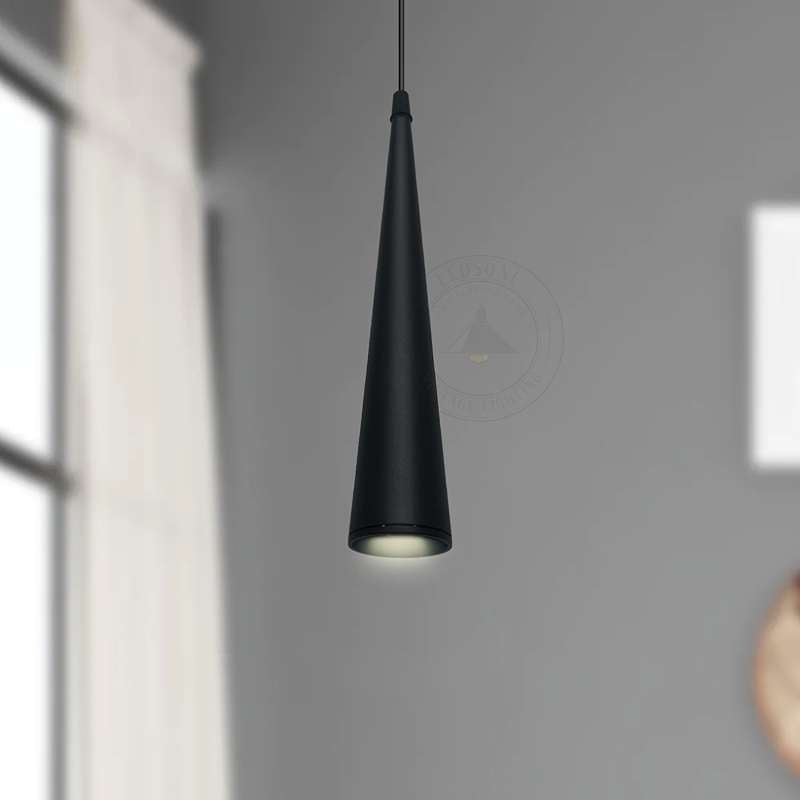 Long Cone Pendant Light Black Tube Conical Ceiling Hanging Light ~4594 - GlenGiftsuk