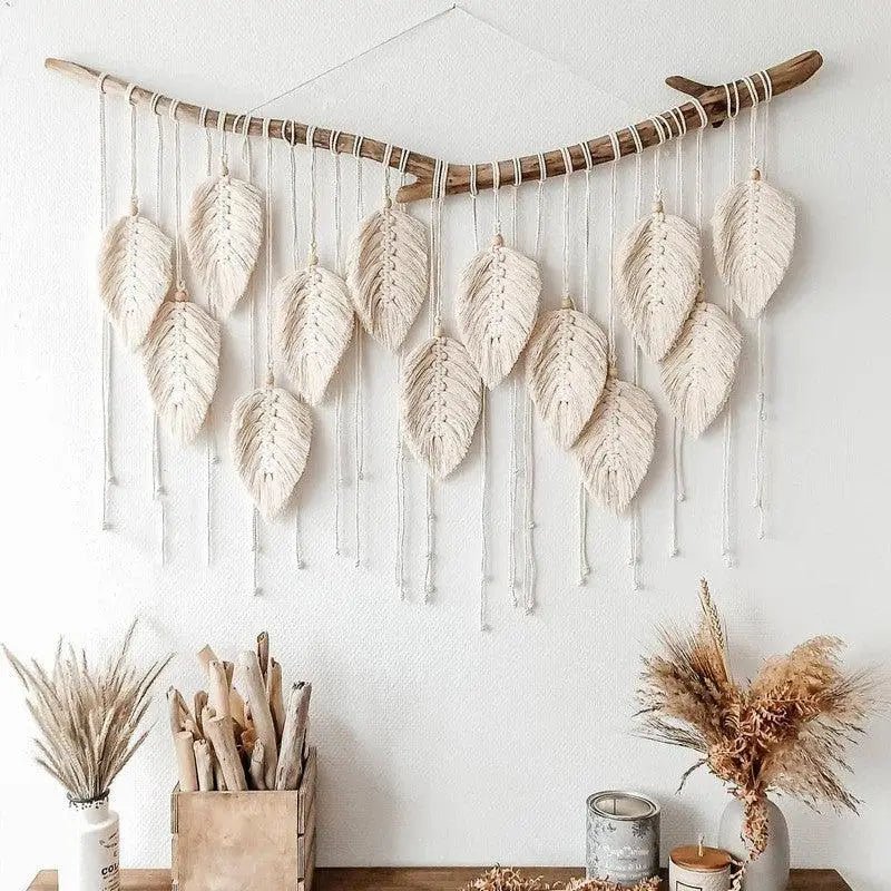 Macrame Wall Hanging Leaf Tapestry - GlenGiftsuk