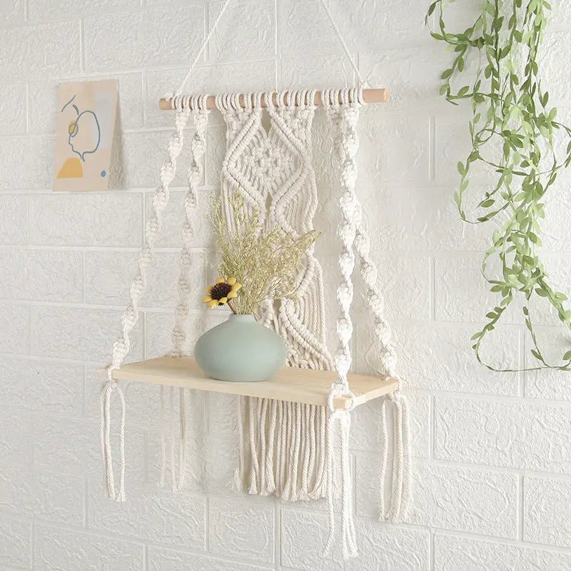 Macrame Wall Tapestry Plant Holder - GlenGiftsuk