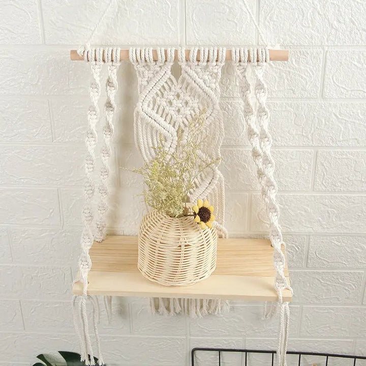 Macrame Wall Tapestry Plant Holder - GlenGiftsuk