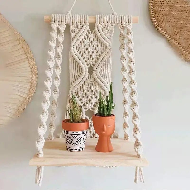 Macrame Wall Tapestry Plant Holder - GlenGiftsuk