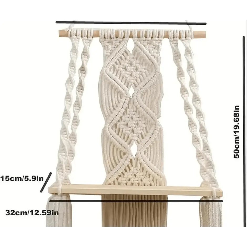 Macrame Wall Tapestry Plant Holder - GlenGiftsuk