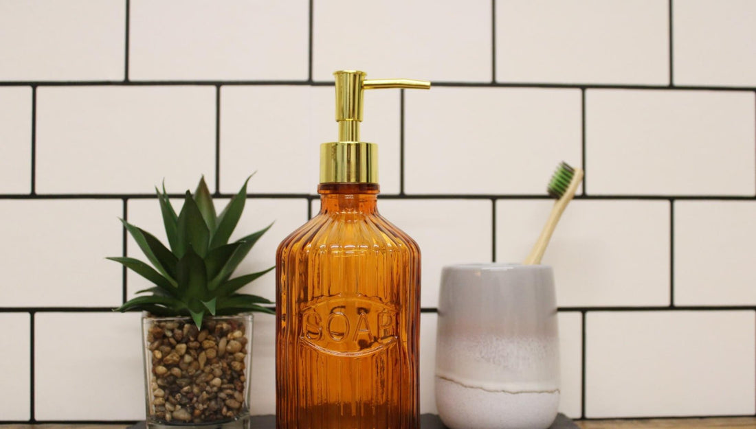 Orange Glass Soap Dispenser - GlenGiftsuk