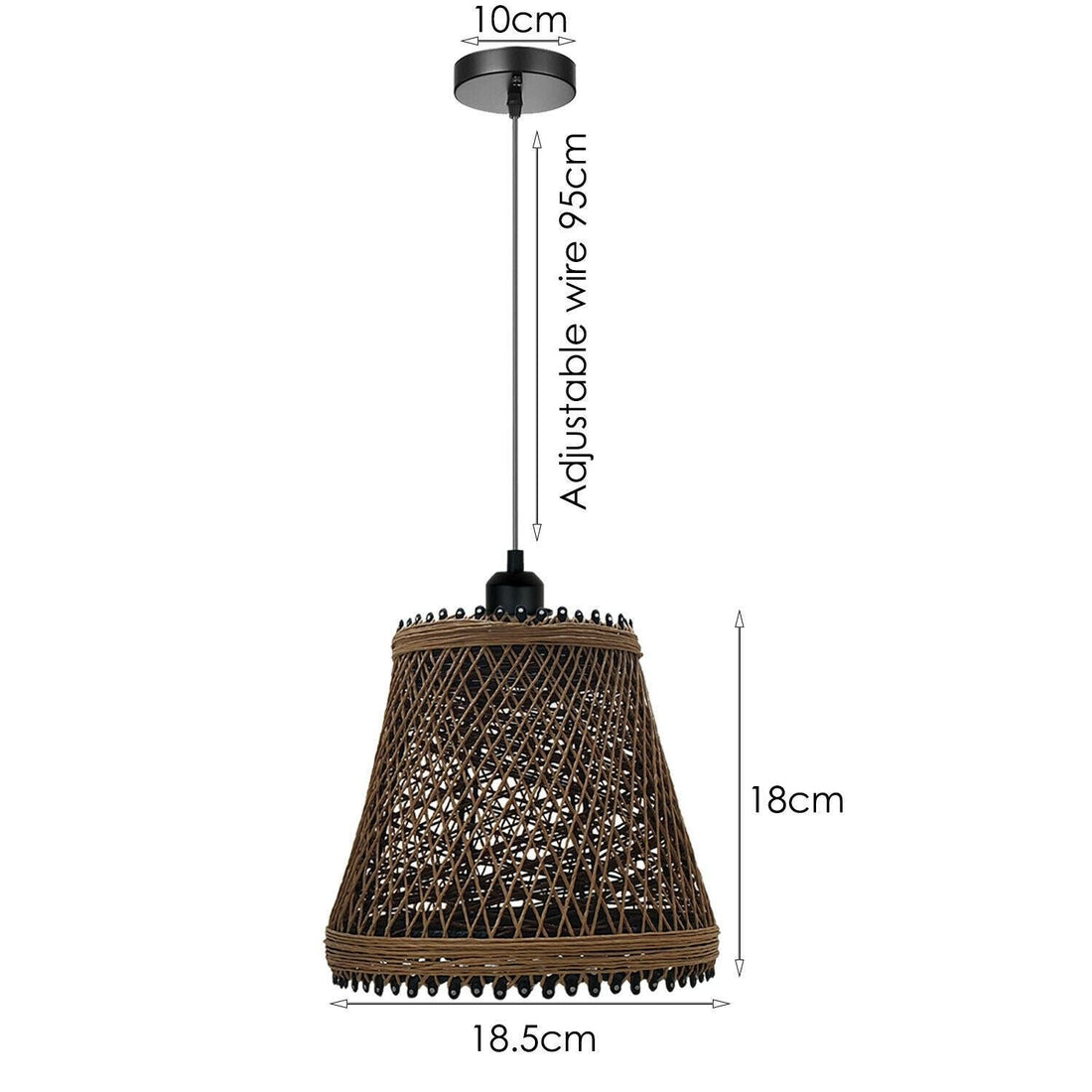 Rattan Wicker Ceiling Pendant Light Shade Hanging Light Antique décor Lampshade~1334 - GlenGiftsuk