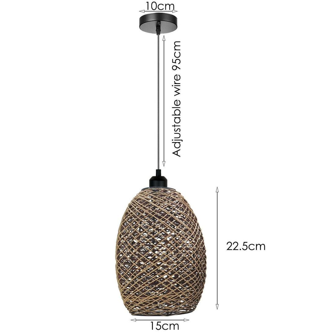 Rattan Wicker Ceiling Pendant Light Shade Hanging Light Antique décor Lampshade~1334 - GlenGiftsuk