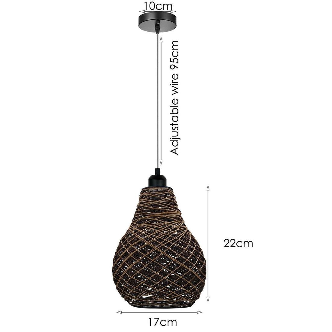 Rattan Wicker Ceiling Pendant Light Shade Hanging Light Antique décor Lampshade~1334 - GlenGiftsuk