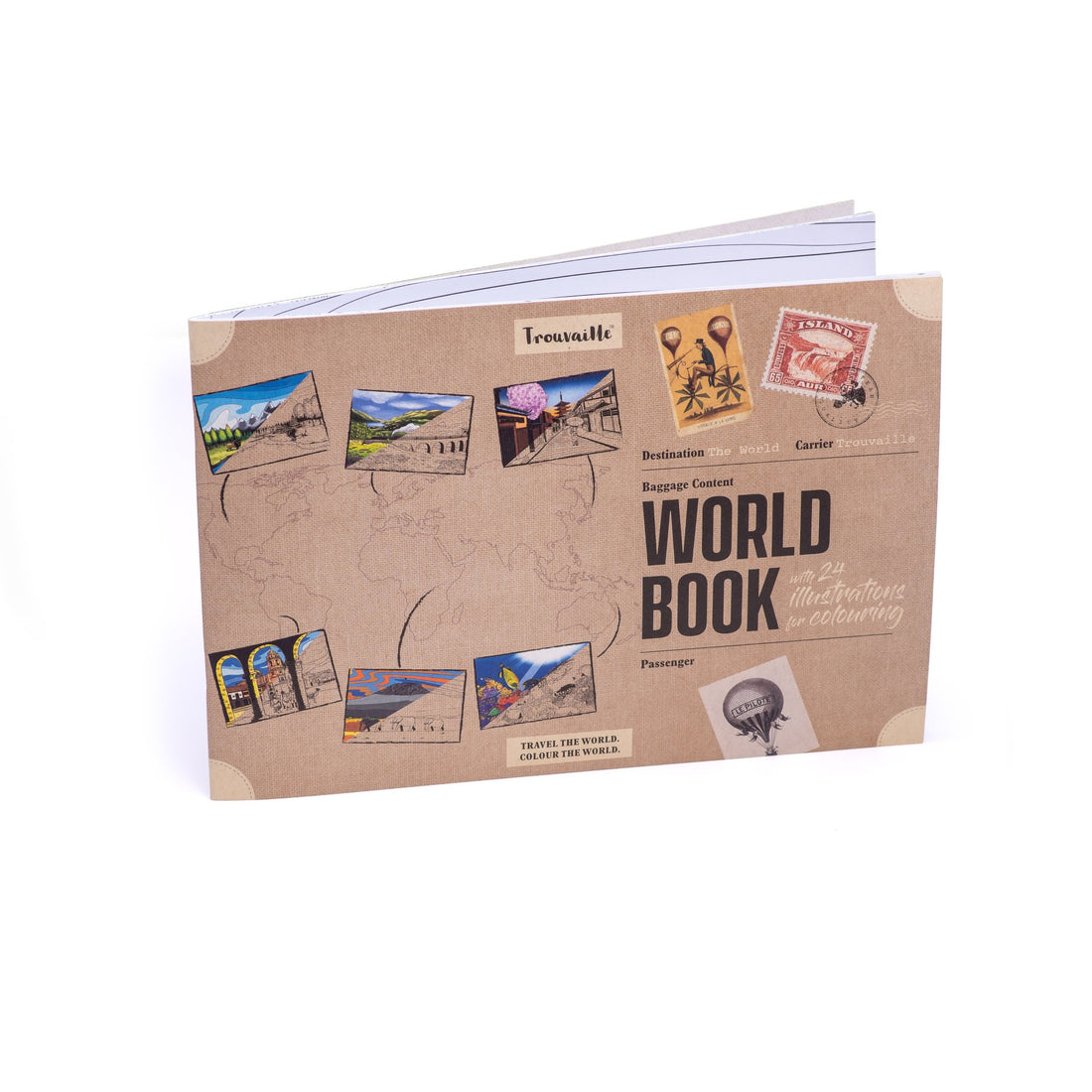 Recycled Paper World Travel Colouring Book - GlenGiftsuk