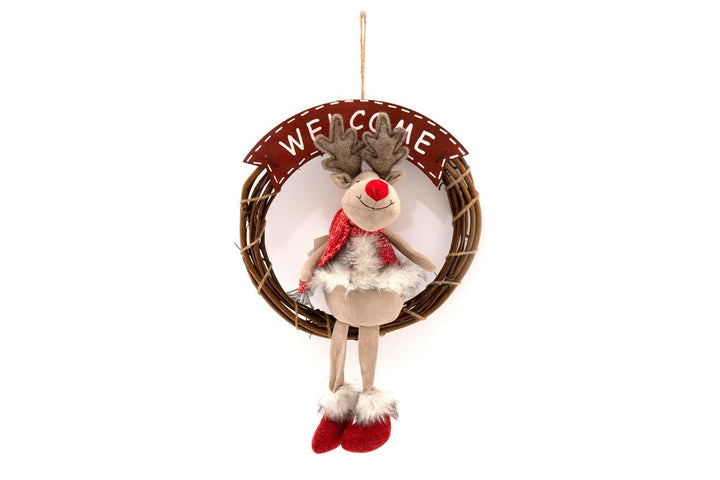 Red Nose Deer Wall Decoration 46cm - GlenGiftsuk