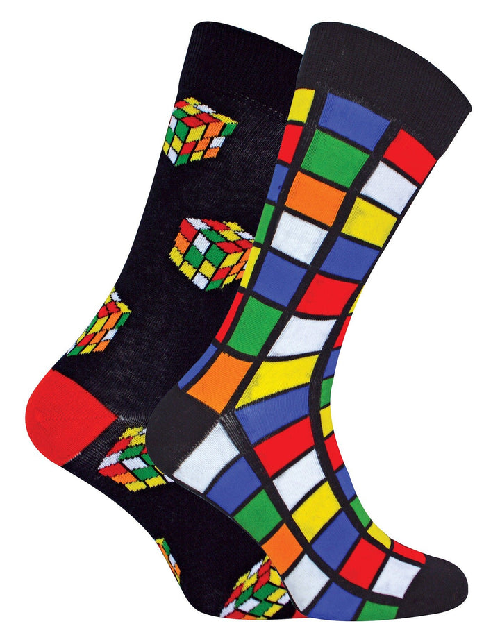 Rubiks Cube Socks in a Gift Box - GlenGiftsuk